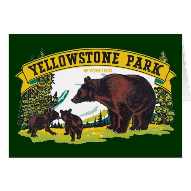 Vintage Braunbären im Yellowstone-Nationalpark (Vorderseite (Horizontal))