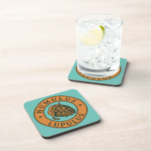 Vintage Braune Dunkelgrüne Hopfen Bier Tinte Kunst Getränkeuntersetzer