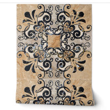 Vintage Braune Sepia-Ornamentfliese 7