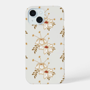 Vintage braunes florales botanisches Muster iPhone 15 Hülle