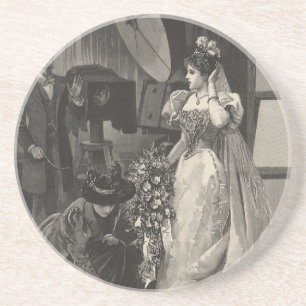 Vintage Braut, Brautporträt mit Fotograf Untersetzer