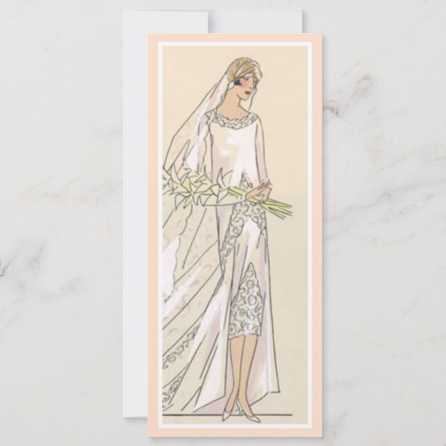 Vintage Braut Einladung (Vorderseite)