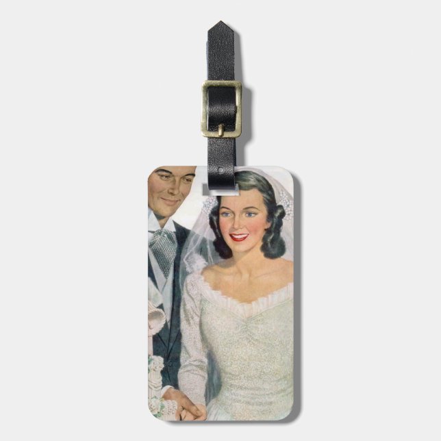 Vintage Braut Gepäckanhänger (Vorderseite vertikal)