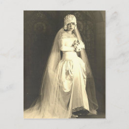 Vintage Braut Postkarte