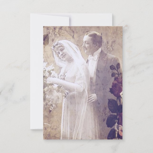 Vintage Braut und Bräuche Save the Date (Vorderseite)