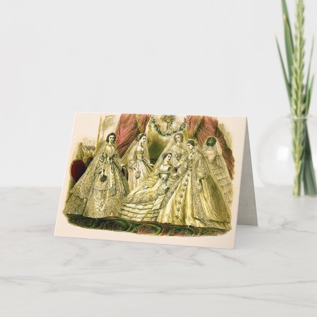 Vintage Brautbraut-Antiken-weiße Hochzeit Karte (Vorderseite)