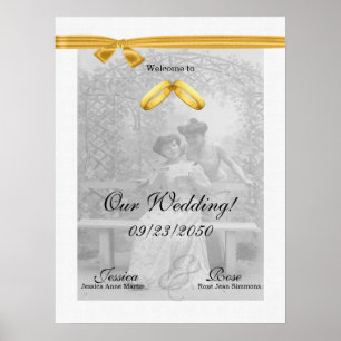 Vintage Brautpaare Herzlich willkommen auf unserer Poster