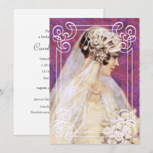 Vintage Brautparty-Brille mit Rahmen Einladung