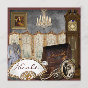 Vintage Brautparty-Einladung personalisiert Einladung