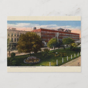 Vintage Brazos Hotel Houston Texas Postkarte
