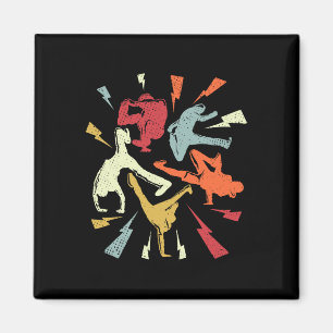 Vintage Breakdancing B-Boy Posen Retro Hip Hop Magnet
