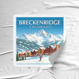 Vintage Breckenridge Colorado Quadratischer Aufkleber
