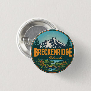 Vintage Breckenridge Colorado Rocky Mountain Button