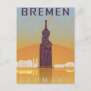 Vintage Bremen Brême Deutschland Postkarte
