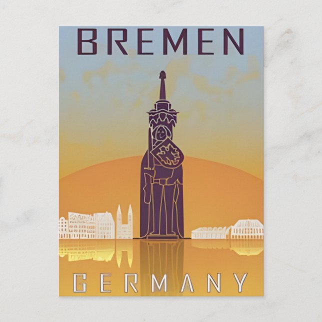 Vintage Bremen Brême Deutschland Postkarte (Vorderseite)