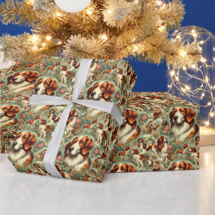 Vintage Bretagne-Hundemalerei Geschenkpapier