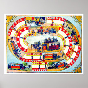 Vintage Brettspiele - Kunstdruck Poster