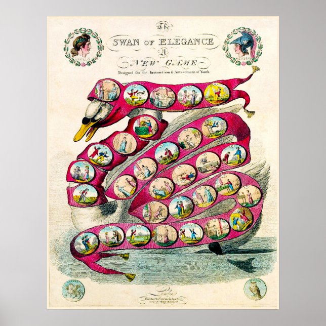 Vintage Brettspiele - Kunstdrucke Poster (Vorne)