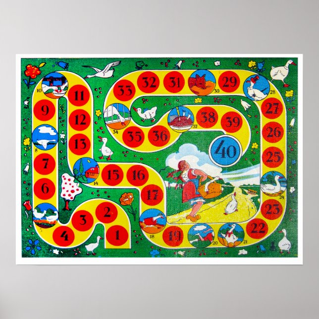 Vintage Brettspiele - Kunstdrucke Poster (Vorne)