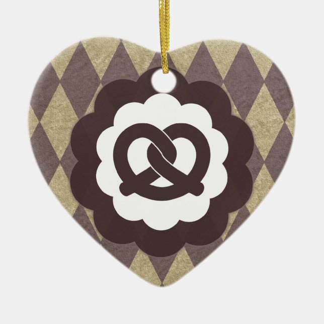 Vintage Brezel Keramikornament (Vorne)