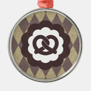 Vintage Brezel Ornament Aus Metall