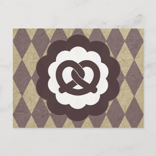 Vintage Brezel Postkarte (Vorderseite)
