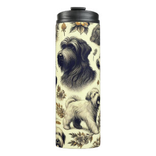 Vintage Briard Hund nahtlos Thermosbecher