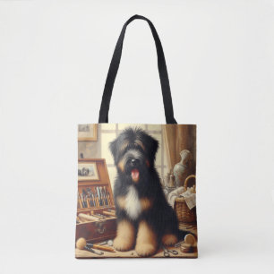 Vintage-Briard-Hunde-Gemälde