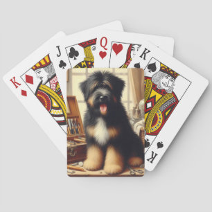 Vintage-Briard-Hunde-Gemälde Spielkarten