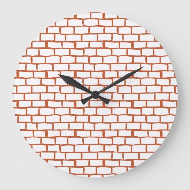 Vintage Brick: Textured Background Detail. Große Wanduhr (Vorderseite)
