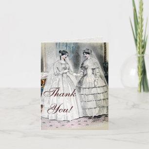 Vintage Bridal Brides Antique White Wedding Dankeskarte