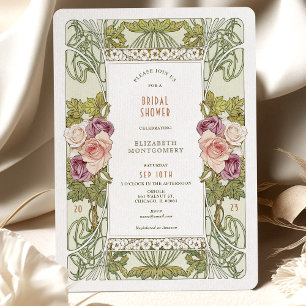 Vintage Bridal Dusche Einladungen Art Nouveau Rose