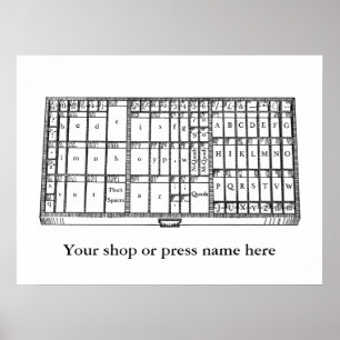 Vintage-Briefdruck-Type-Case-Druckereiplakat Poster