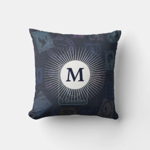 Vintage Briefmarke Anfangskissen Kissen