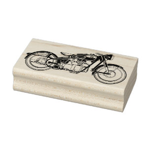 Vintage Briefmarke aus Motorrad Gummistempel