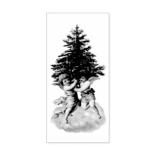 VINTAGE BRIEFMARKE "CHRISTMAS ANGELS" GUMMISTEMPEL