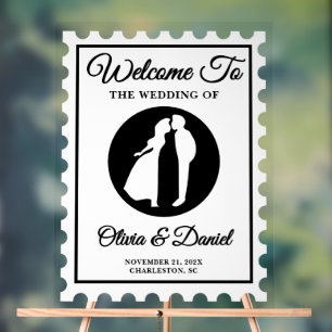 Vintage Briefmarke Hochzeit Acrylschild