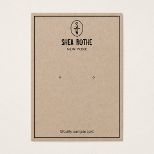 Vintage Briefmarke-Monogram-Kraft-Ofenanzeigekarte