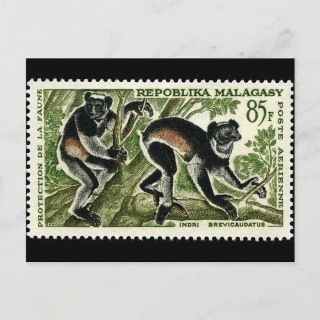 Vintage Briefmarke Postkarte (Vorderseite)