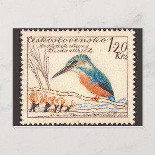 Vintage Briefmarke Postkarte