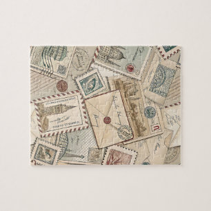 Vintage Briefmarke Puzzle