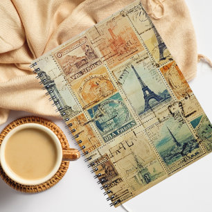 Vintage Briefmarke SpiralNotebook Notizblock