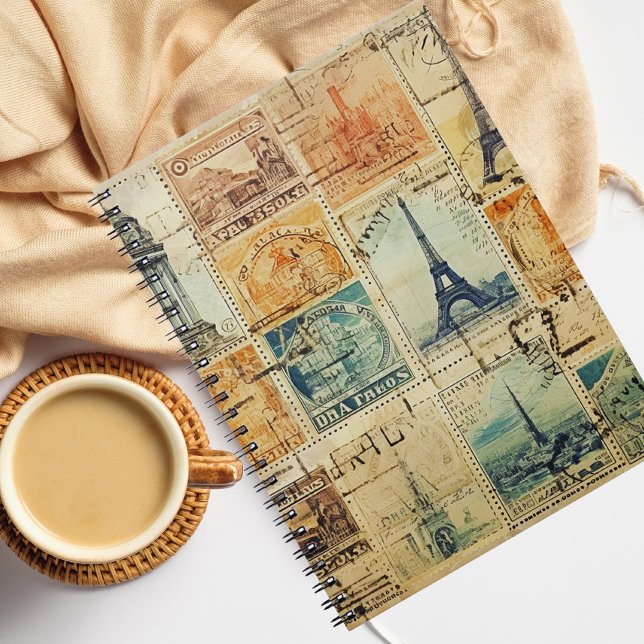 Vintage Briefmarke SpiralNotebook Notizblock (Von Creator hochgeladen)