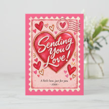 Vintage-Briefmarke Valentinstagskarte