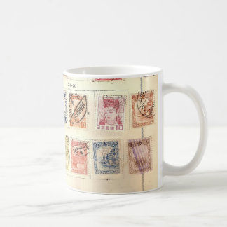 Vintage Briefmarken Tasse