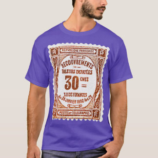 Vintage-Briefmarkendesign aus Frankreich T-Shirt