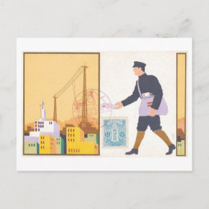 Vintage Briefträger, 1922, Japan Postkarte