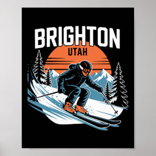Vintage Brighton Utah Skifahren Wintersport Retro Poster