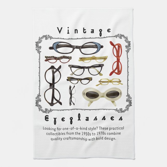 Vintage Brille 01 Handtuch (Vertikal)