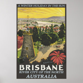 Vintage Brisbane Australien Reiseplakat Druck Poster